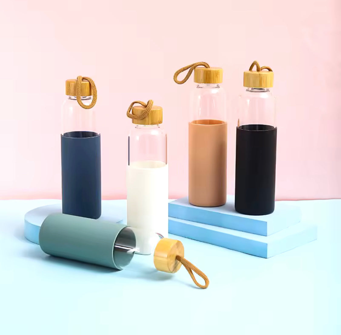 Single Layer Glass Bottle With Silicone Cover, Outdoor Mini Water Bottle, Anti Scalding Convenient Water Bottle Single Layer Glass Bottle With Silicone Cover, Outdoor Mini Water Bottle, Anti Scalding Convenient Water Bottle